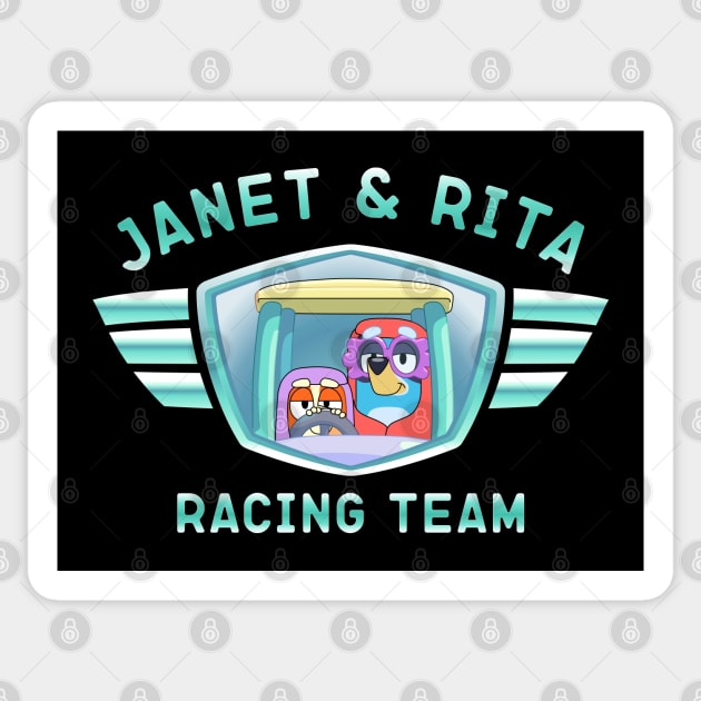 Bluey Grannies, Janet & Rita Racing Team Sticker by flataffex